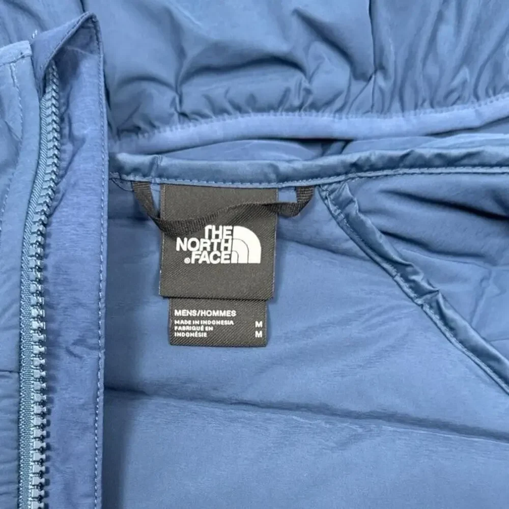 The North Face Puffer Jacket Belleview Down Mens Medium Blue‎ Hoodie Stretch